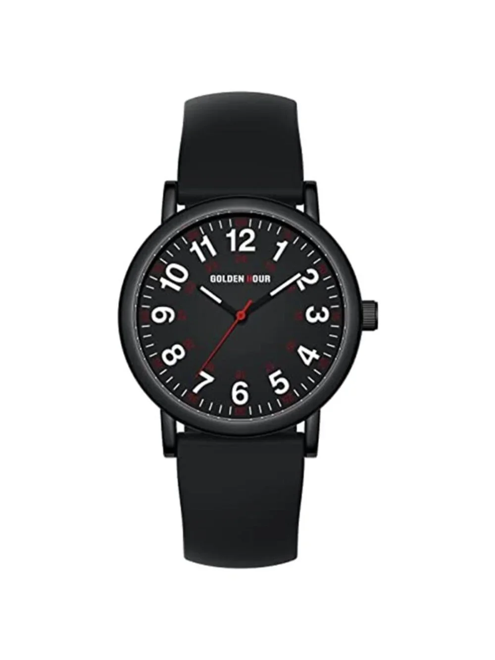 Unisex Waterproof Military Time Luminous Easy Read Dial 24 Hour with Second Hand
